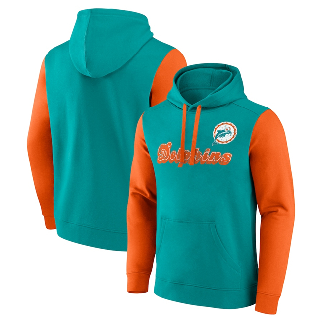 Men's Aqua/Orange Miami Dolphins Fleece Pullover Hoodie